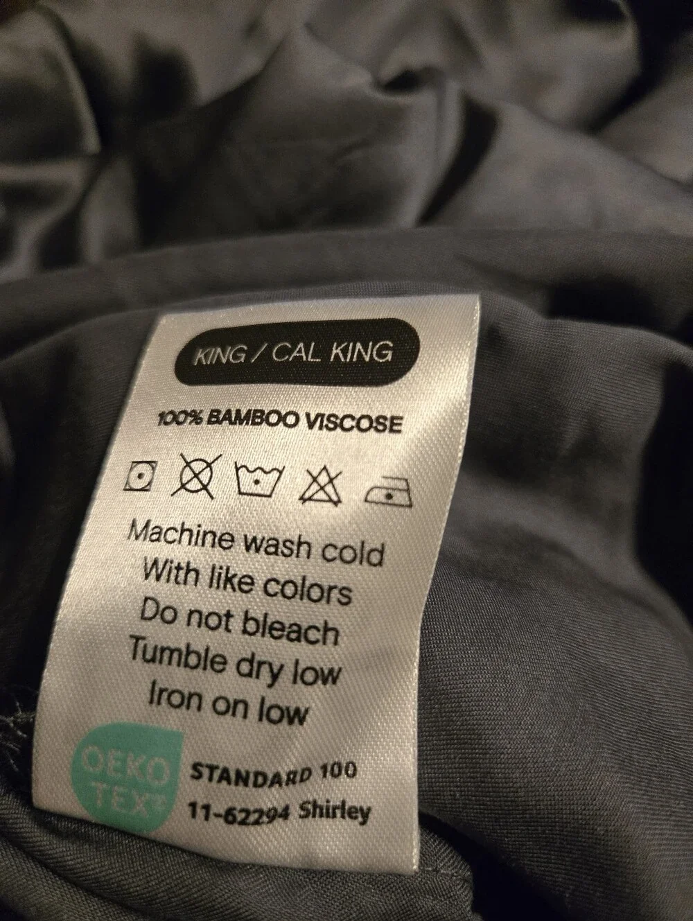 SIJO Bamboo Duvet Cover Set - Charcoal/Navy King/California King